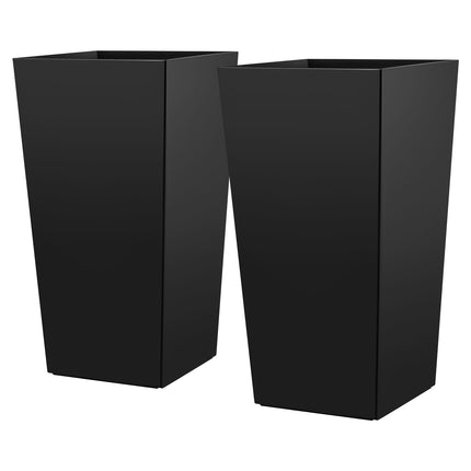 Tall Tapered Planters Set of 2, 750 mm, Casters, Black