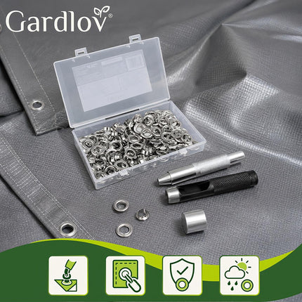 Tarpaulin eyelet set 12mm 100pcs Gardlov 25811