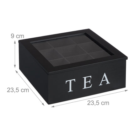 Organizator de pliculete de ceai cu 9 compartimente, fereastră de vizualizare