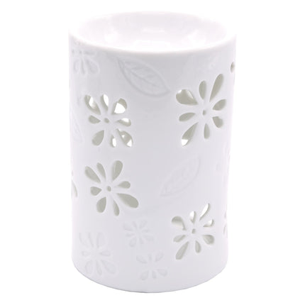 Lampă de aromă cu lumină de ceai, ceramică albă, parfum de casă