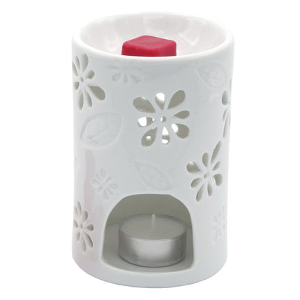 Lampă de aromă cu lumină de ceai, ceramică albă, parfum de casă