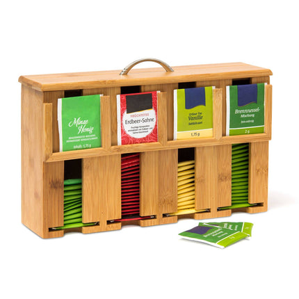 Tea box in bamboo with 4 compartments