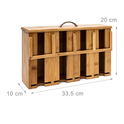 Tea box in bamboo with 4 compartments