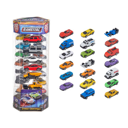 Teamsterz Set Mașinuțe Die-Cast, 7 cm, 20 buc.