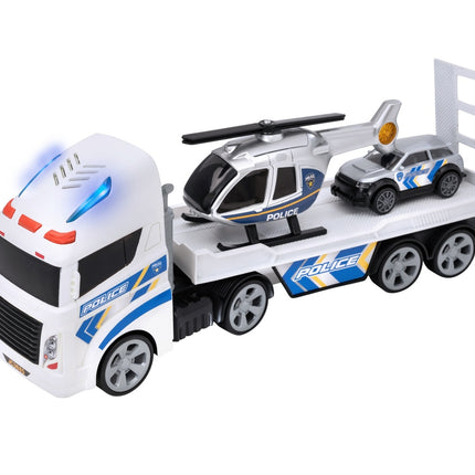 Teamsterz Set de joacă Police Heli Transporter, cu lumini și sunete, mediu