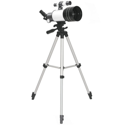 Telescop cu obiectiv de 70 mm, trepied reglabil, argintiu