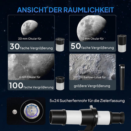 Telescop cu obiectiv de 70 mm, trepied reglabil, argintiu