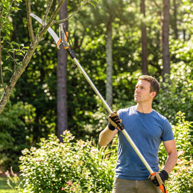 Ferăstrău telescopic pentru tăierea copacilor, 135-199 cm, lamă din oțel 65Mn