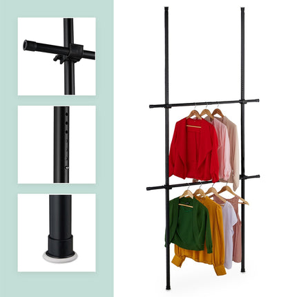 Sistem telescopic pentru garderobă, reglabil 165-300 cm