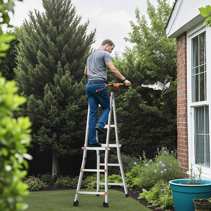Telescoping A-Frame Ladder – 11 Ft Aluminum, 330 Lb Load