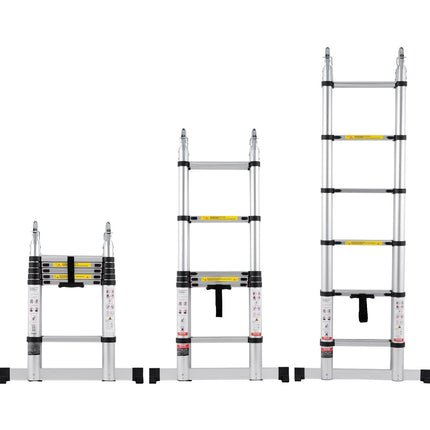 Telescoping Ladder 12.5 Ft, Aluminum A-Frame, 375 Lb