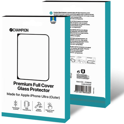 Protector de ecran din sticlă securizată pentru ecranul exterior al iPhone Duo
