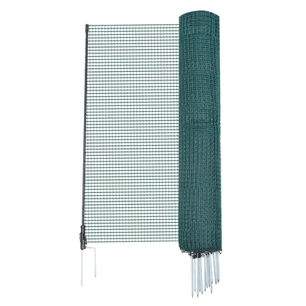 Temporary Fence With Posts, 0.9 x 15 m Plastic Mesh