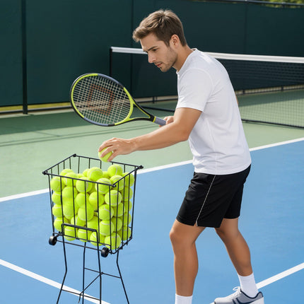 Tennis Ball Hopper Cart, 75-Ball Capacity, Wheels