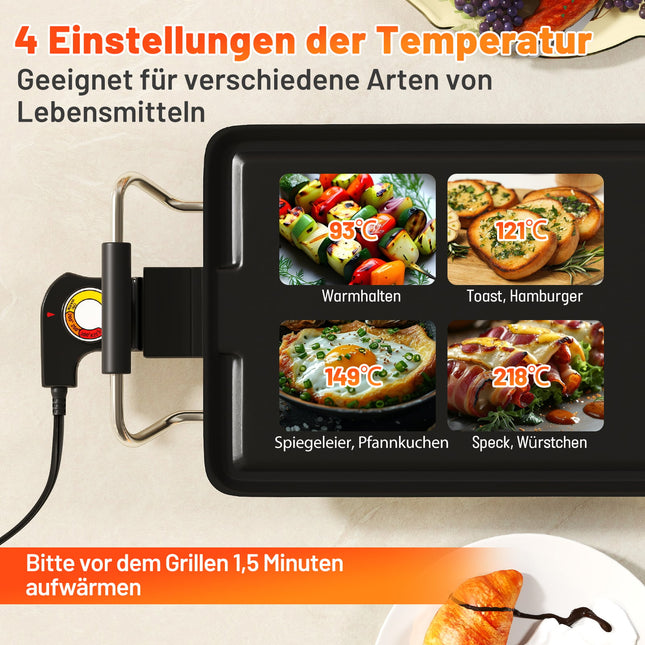 Grătar Teppanyaki 1800W, antiaderent, temperatură reglabilă, 100cm