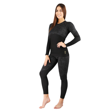 Set de lenjerie intima pentru femei Thermoactive, negru, S/M