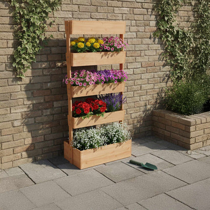 Jardinieră pe niveluri cu cutii pentru ierburi și legume