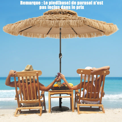 Umbrelă de terasă Tiki 270 cm, LED solar, înclinabilă