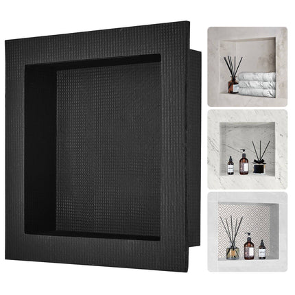 Tile-Ready Shower Niche 16x16 in, Waterproof, Black