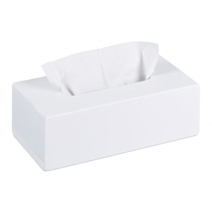 Tissue box for cosmetics Bamboo White