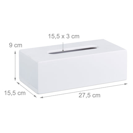 Tissue box for cosmetics Bamboo White