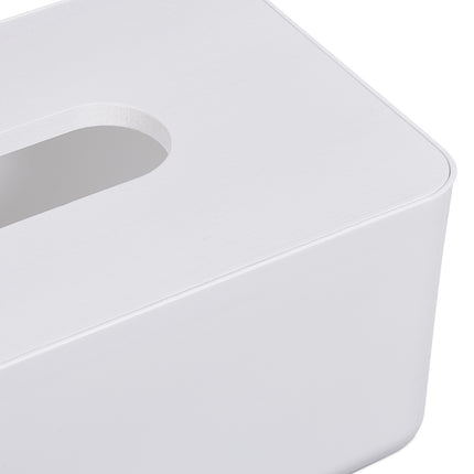 Tissue box with bamboo lid