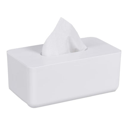 Tissue box with bamboo lid