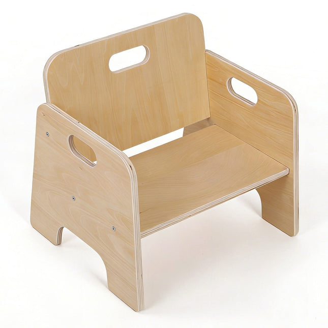 Scaun pentru copii mici, lemn stratificat, natural, 1 an+