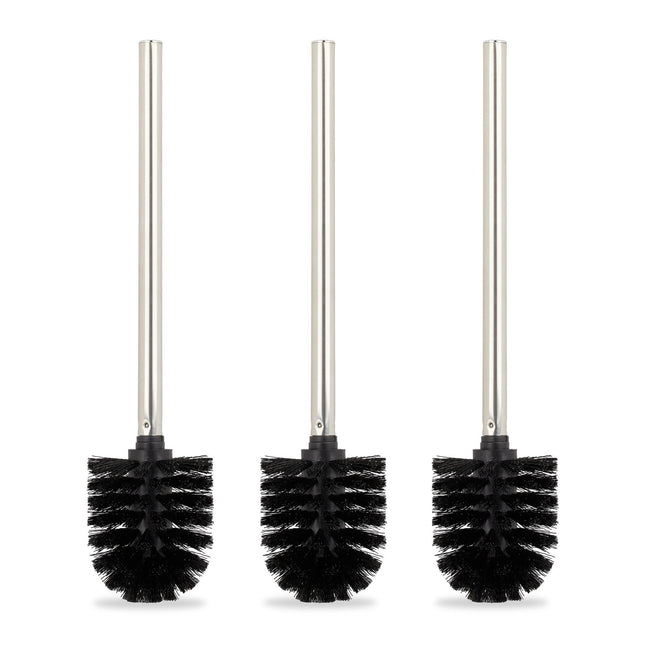 Perie de toaletă, set de 3, neagră