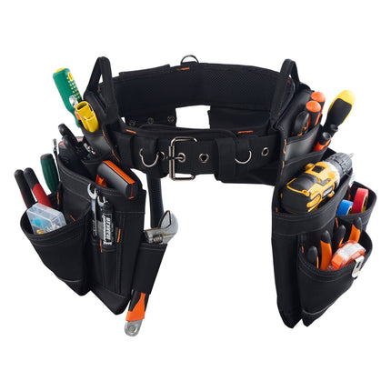 Tool Belt, 18-Pocket Adjustable 31-51 In 600D Polyester