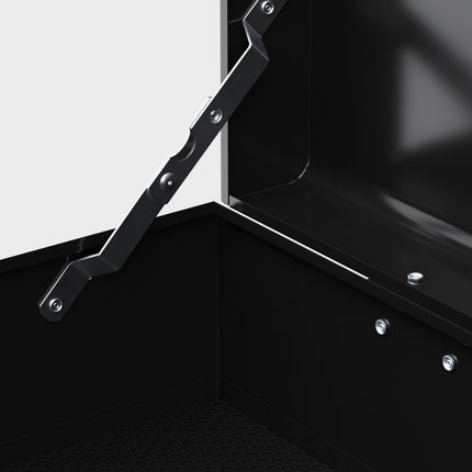 Steel tool box with lock & handle, 6 drawers, 60x26x34 cm