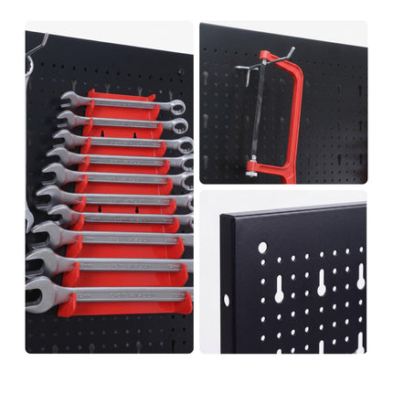 Tool Pegboard, Steel Wall-Mount With Hook Set