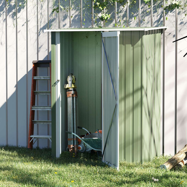 Magazin pentru scule Magazin pentru gradina Magazin pentru scule Cu Usa Exterior Otel Verde 142 X 84 X 189 Cm