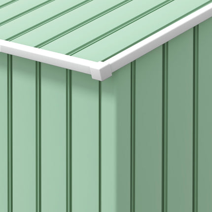 Magazin pentru scule cu usi glisante Magazin de gradina din otel, rezistent la intemperii, cu fundatie, verde deschis, 213X130X185Cm