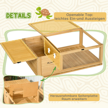 Incinta broasca testoasa cu doua zone, lemn de brad, 91x60,5x32 cm