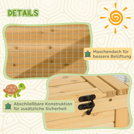 Incinta broasca testoasa cu doua zone, lemn de brad, 91x60,5x32 cm