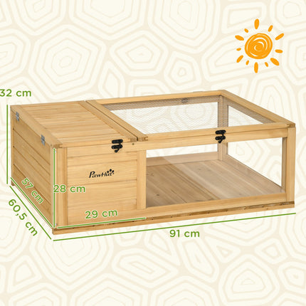 Incinta broasca testoasa cu doua zone, lemn de brad, 91x60,5x32 cm
