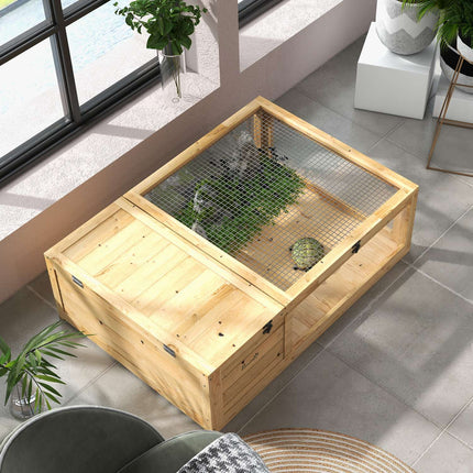 Incinta broasca testoasa cu doua zone, lemn de brad, 91x60,5x32 cm