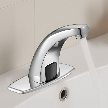 Touchless Bathroom Sink Faucet – Motion Sensor, Hot Cold, Chrome