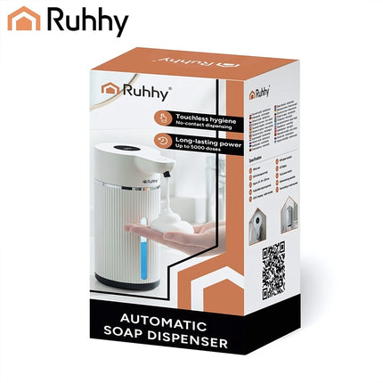 Touchless Soap Dispenser 420 ml with Motion Sensor, LED Display, USB-C, White