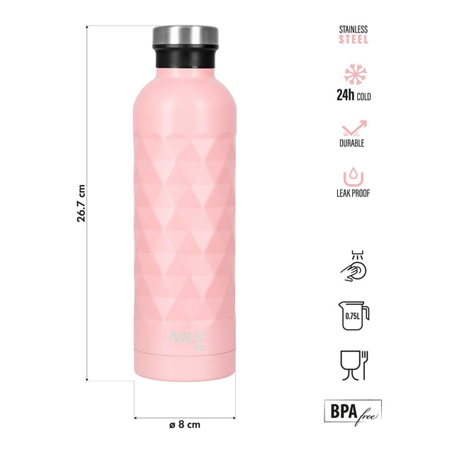 Sticlă de apă Tourist, 750 ml, roz