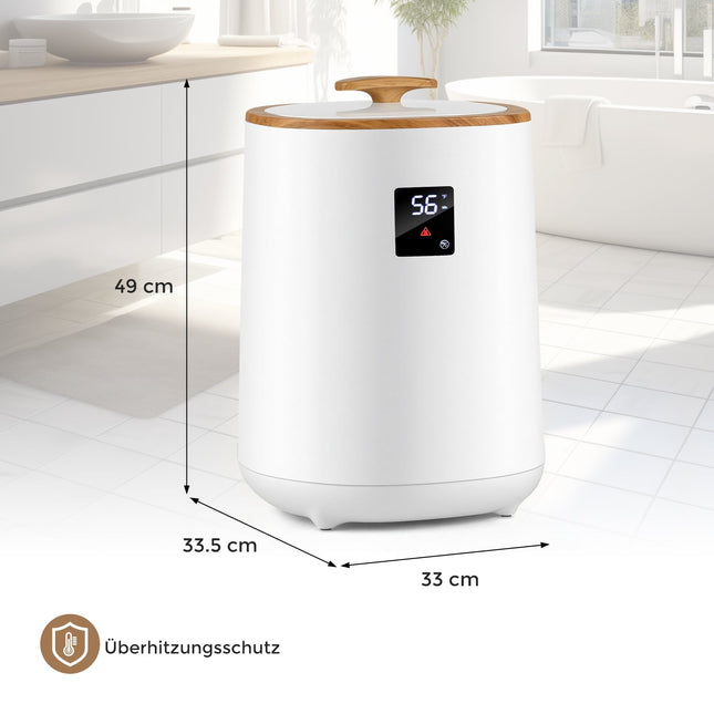 Încălzitor de prosoape cu afișaj LED, capacitate 18L, alb