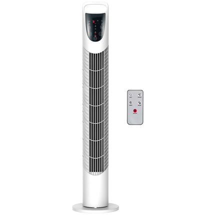 Ventilator turn, 3 moduri, funcționare silențioasă, temporizator, telecomandă, alb