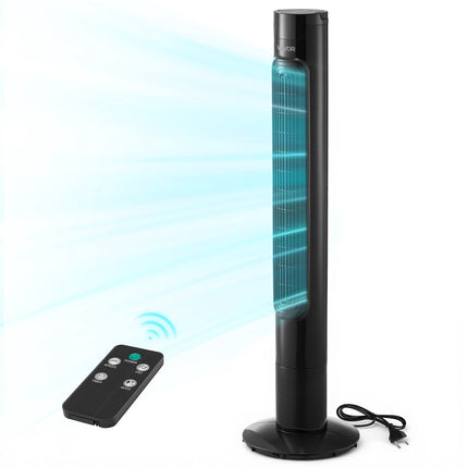 Tower Fan, 50 Oscillating, Remote, 7.5-Hour Timer