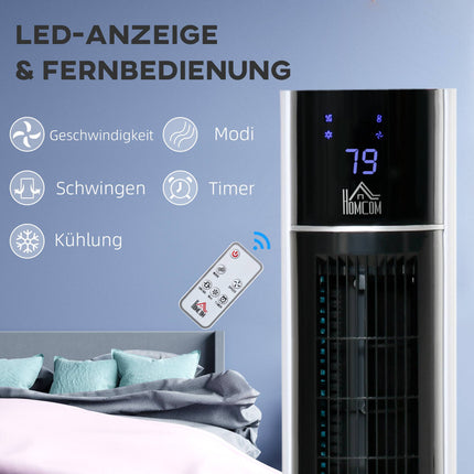 Ventilator turn cu umidificator și telecomandă, 3 moduri, temporizator