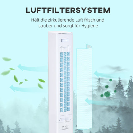 Ventilator turn cu umidificator și telecomandă, 3 moduri, temporizator