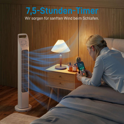 Ventilator turn cu telecomandă, 3 viteze, 3 moduri, temporizator