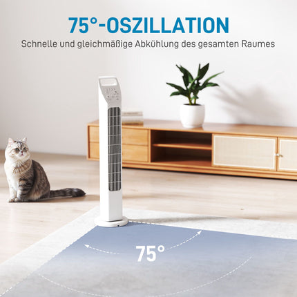 Ventilator turn cu telecomandă, 3 viteze, 3 moduri, temporizator