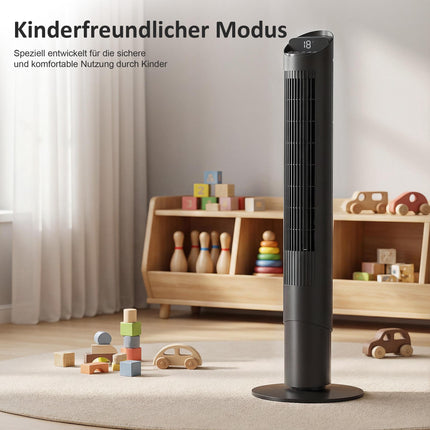 Ventilator turn cu telecomandă, aplicație WiFi, 6 viteze, 65 de oscilații