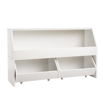 Toy Storage Organizer with Wheels, 2 Drawers, White